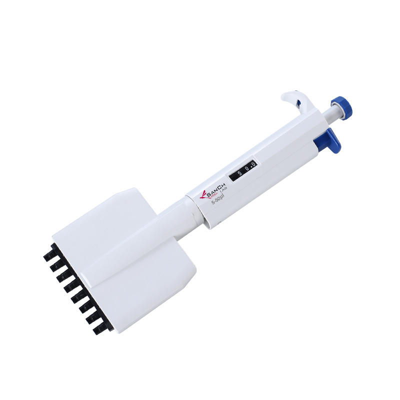 8-channel pipette controller for laboratory research, adjustable variable volume multi-channel pipette
